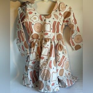 Monica & Andy Breakfast Print Dress - Size 3T